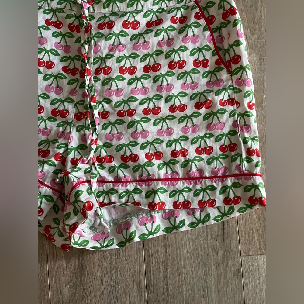 Boden Women’s Pajama Shorts Ivory Cherries Drawstring Waist - Size 12 - Picture 3 of 6